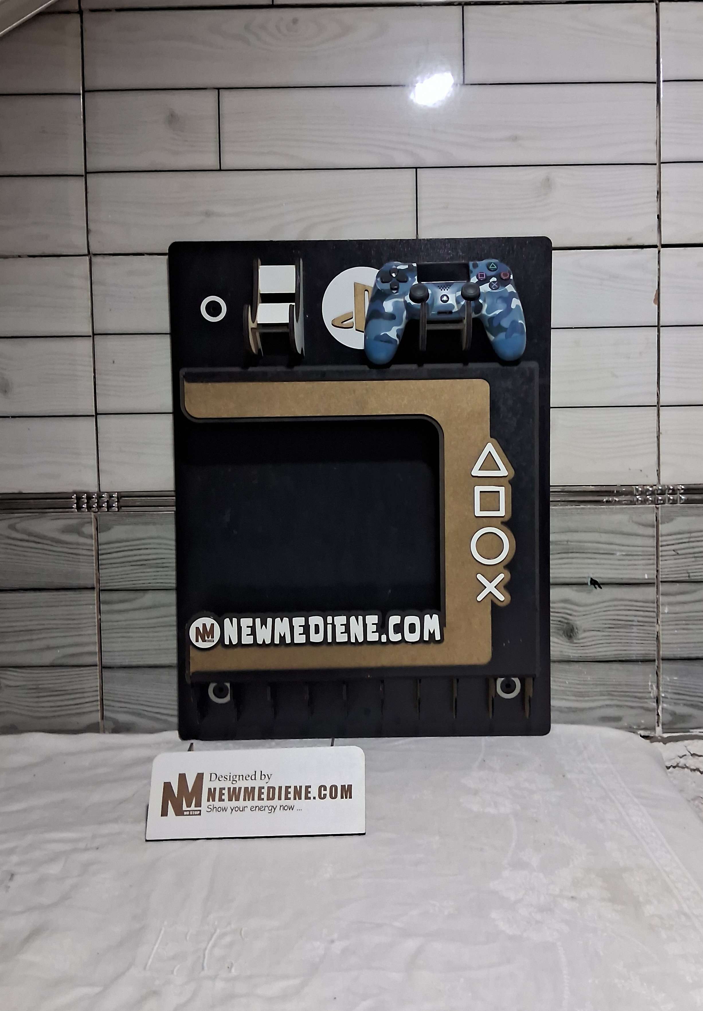 Support consol ps4 et manette 2 place montage mural