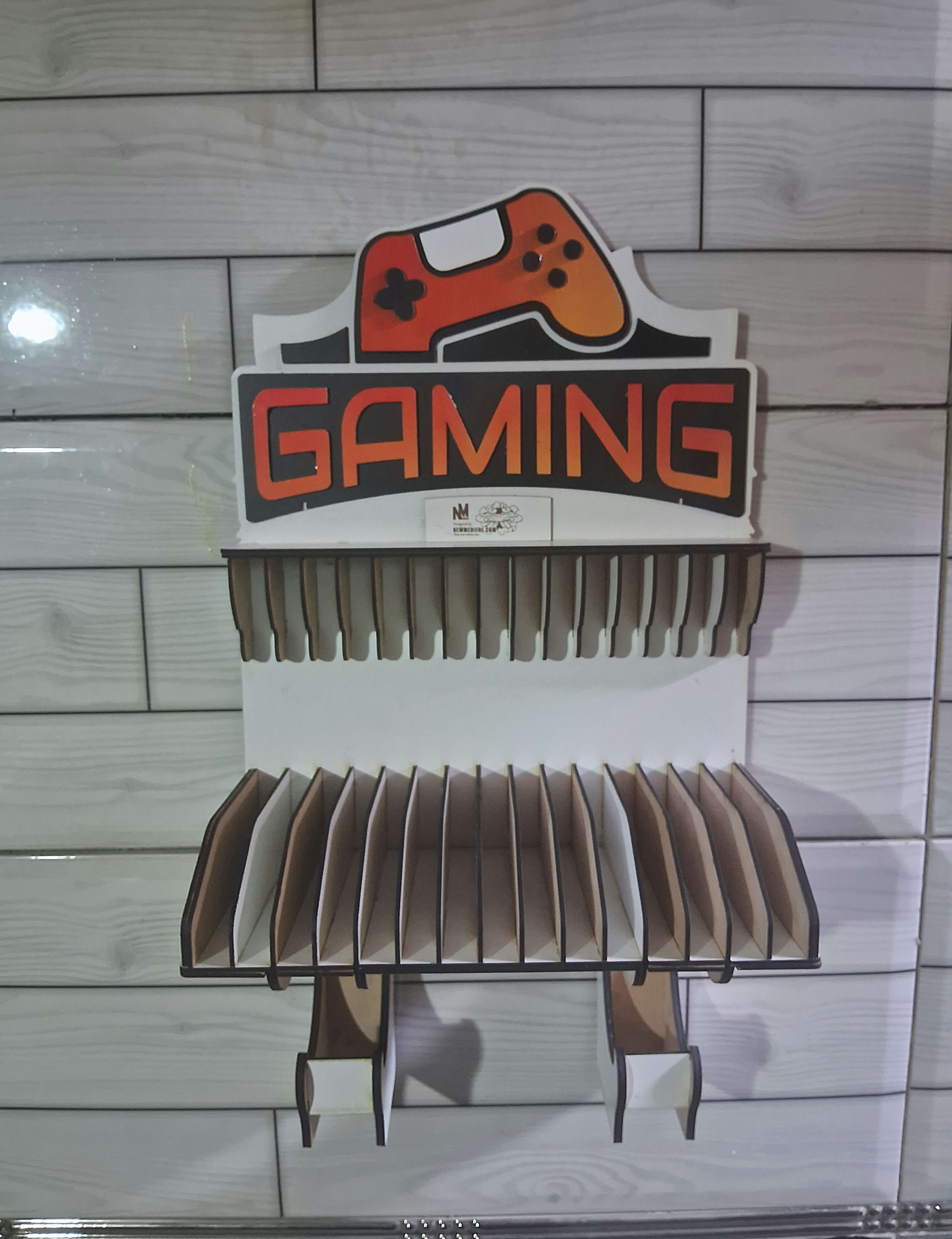 Support manette 2place et CD 15place avec decore motage mural