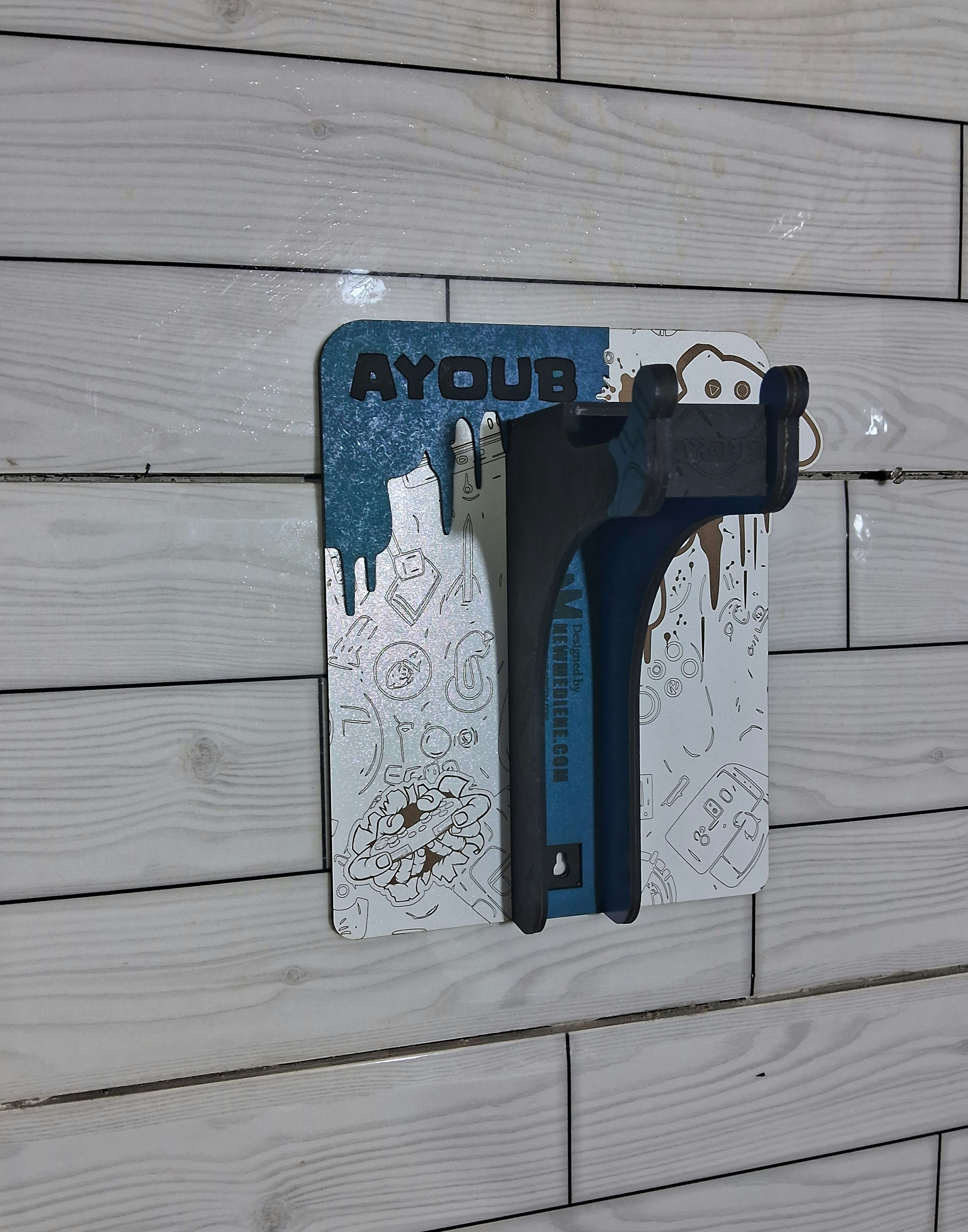 Support casque music avec décore montage mural